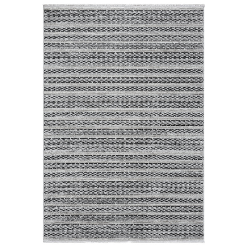 Gionata Collection Cream/Onyx Contemporary Abstract Stripe Area Rug, Rectangle 7' x 10'10"