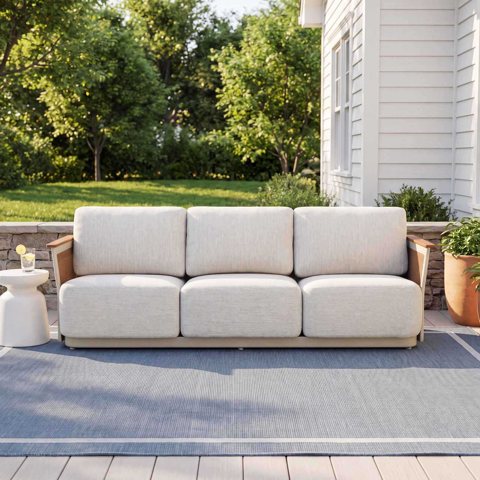 Gil 91" Teak Patio Sofa