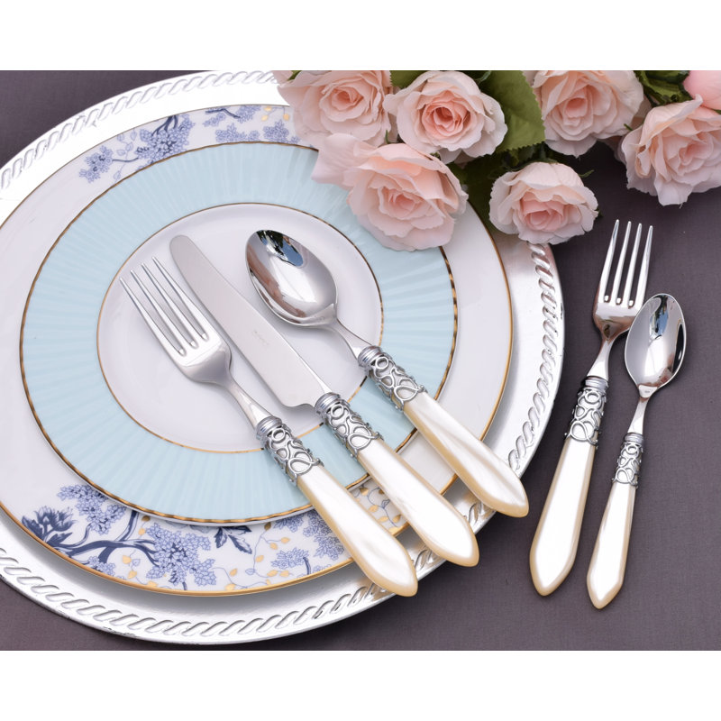 Melodia 5 Piece Place Setting White, Gray