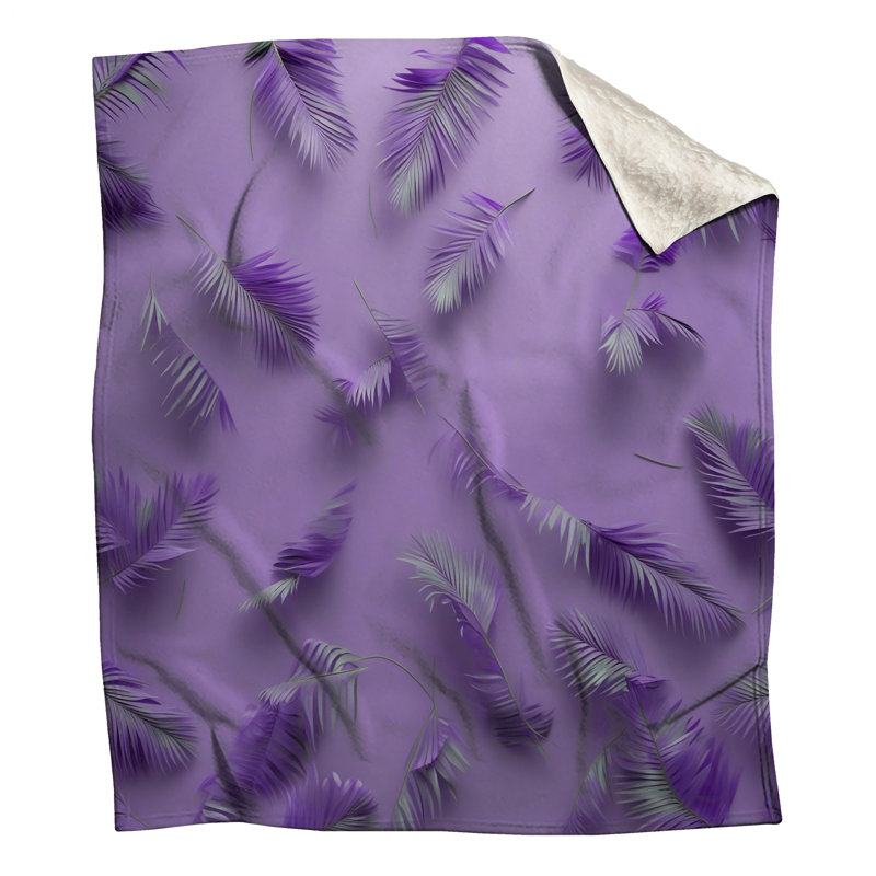 Couvertures de feuilles de palmier mauves, L 60 po x H 80 po