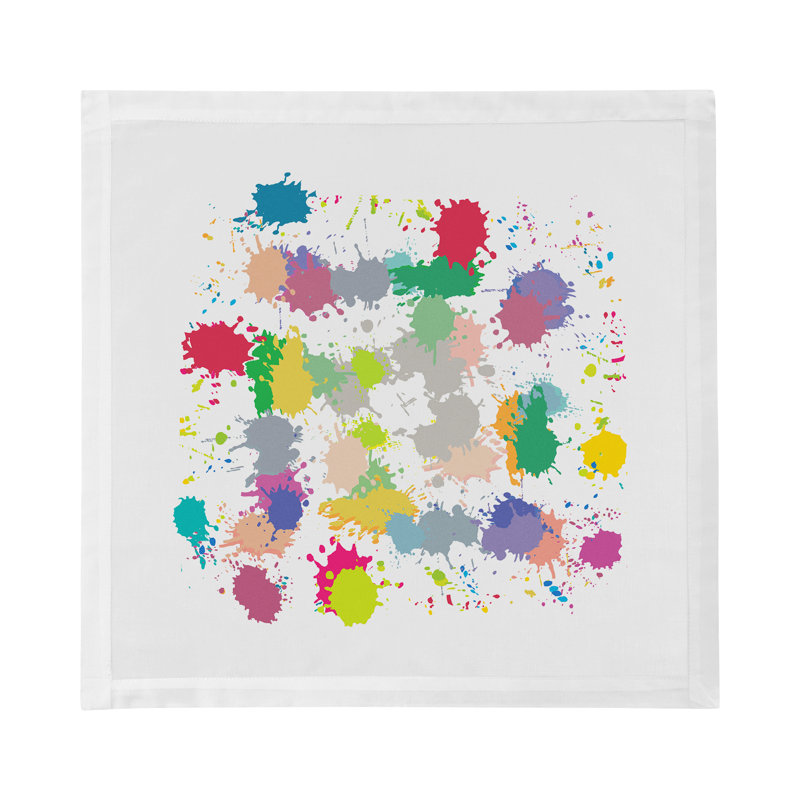 Paint Splatter Hemstitch 22" Linen/Cotton Napkin