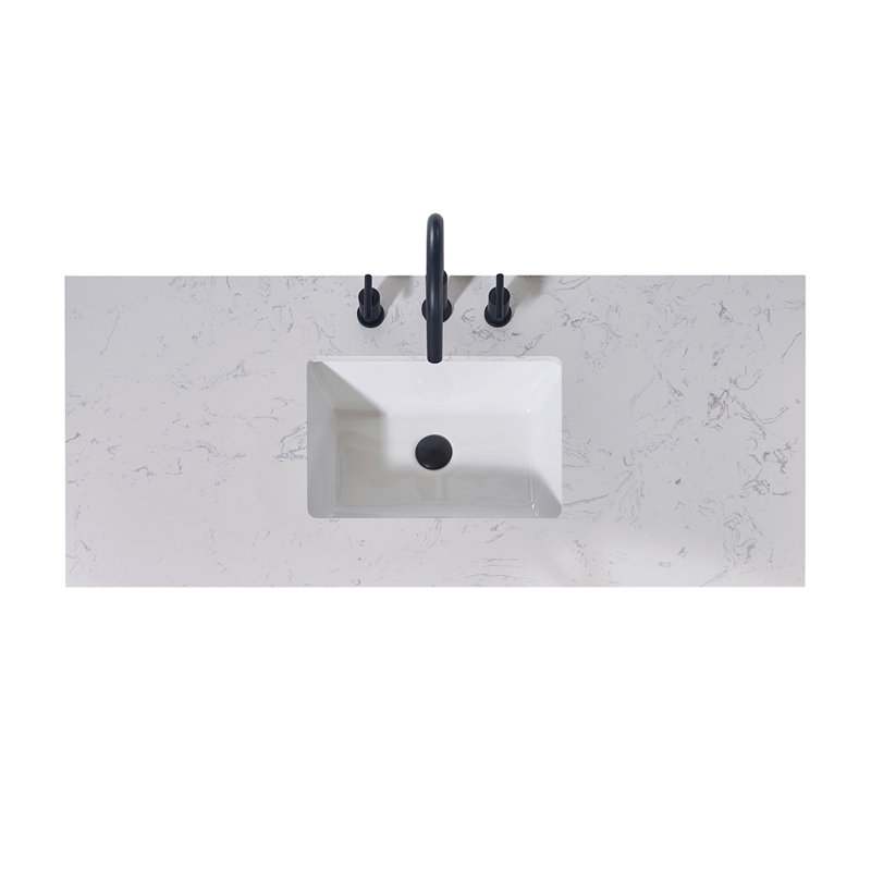 48" Aosta White Composite Stone Vanity Top with Sink