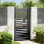 Barrière de patio verrouillable en aluminium noir Vidaxl-113055204
