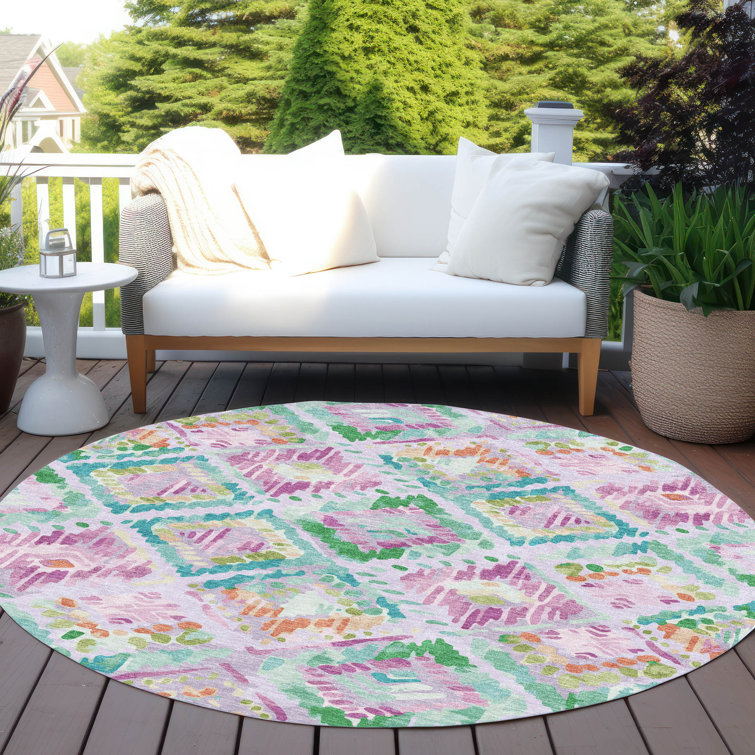 Machine Washable Indoor/Outdoor Christain ACN1331 Lavender Rug