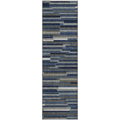 Premium Machine Washable Prisco Navy Rug