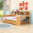 Wooden Daybed with Twin Trundle, Storage Shelves-368865975-367056027
