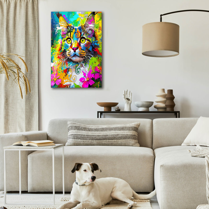«The Maine Coon» par Dean Russo, art mural en verre acrylique, H 36 po x l 24 po x P 0,2 po