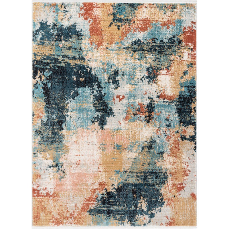 Indira Abstract Synthetic Area Rug, Runner 67 x 220cm