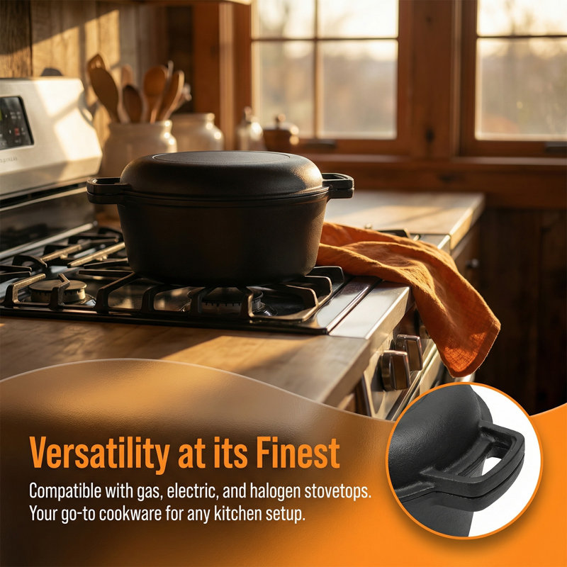 5L Non-Stick Cast Iron Dutch Oven Pot
