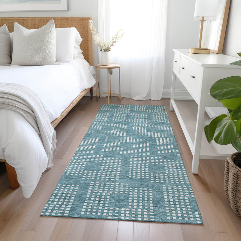 Malek Indoor/Outdoor Area Rug with Non-Slip Backing, Runner 2'3" x 7'6"