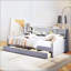 Lit plateforme simple tapissier avec rangement et tiroirs-114809288