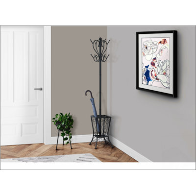 Coat Rack, Hall Tree, Free Standing, 8 Hooks, Entryway, 71"h, Umbrella Holder, Bedroom,  Metal, Transitional