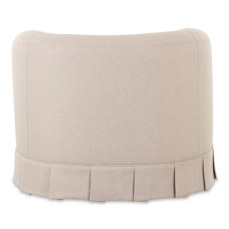 Milo Swivel Chair, Beige Polyester