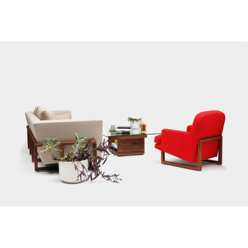 Melinda Tufted Armchair, Berry Red