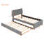 Lit plateforme simple tapissier avec lit gigogne gris - Créez un espace de chambre confortable pour un décor simple et attrayant-37474701