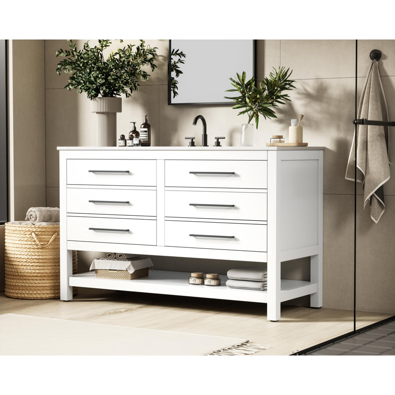 54 inch Single Bathroom Vanity_Modern_VF60554, White, 54"