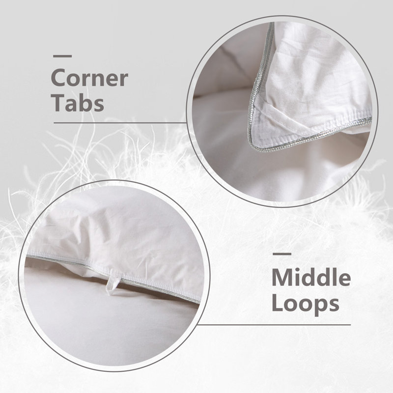 Édredon en coton standard Jenele, Édredon grand, Blanc