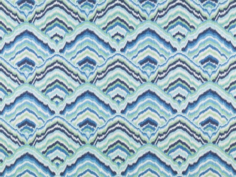 Alhambra 100% Cotton Fabric, Blue/Green