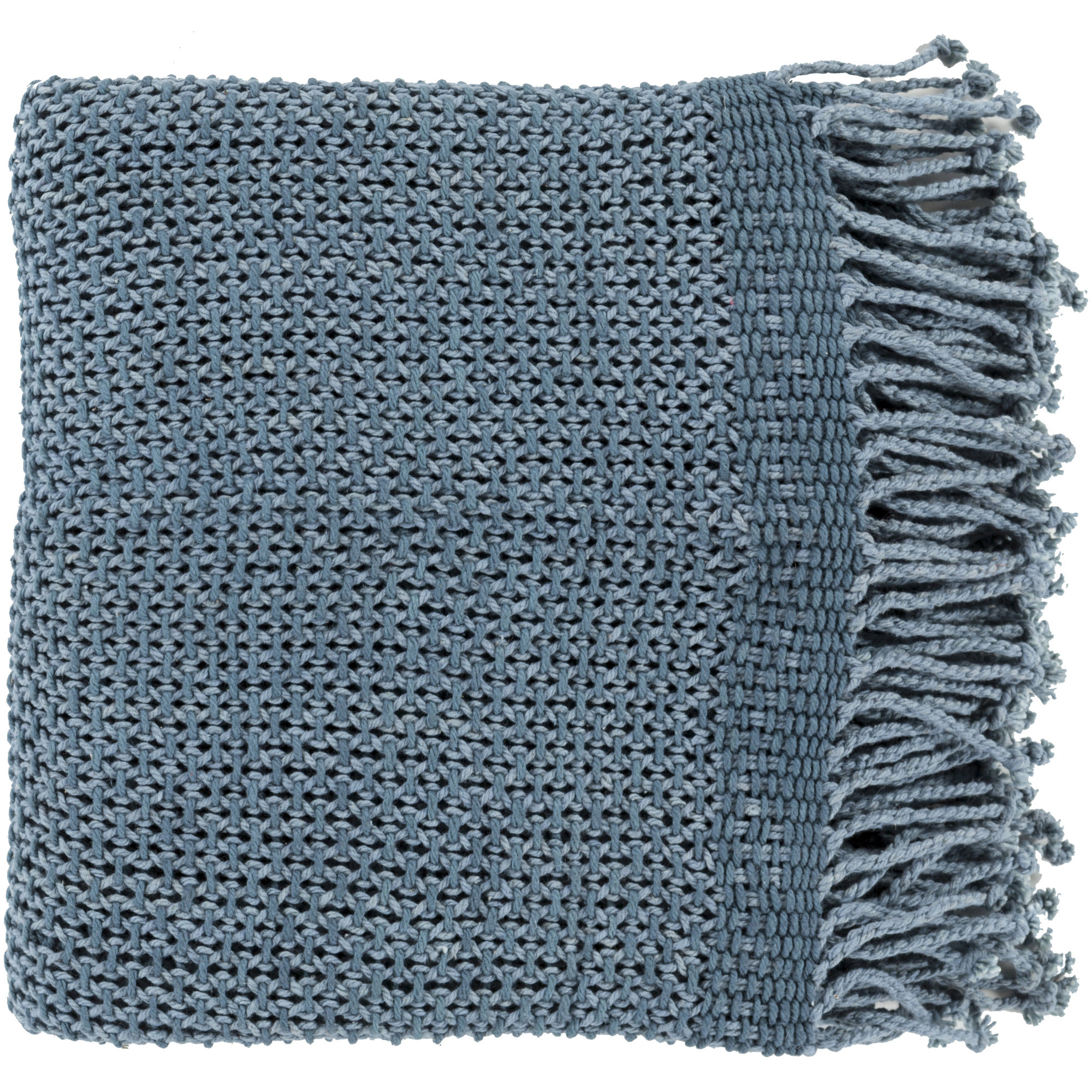 Duien Cotton Hand Woven Throw Blanket, Slate