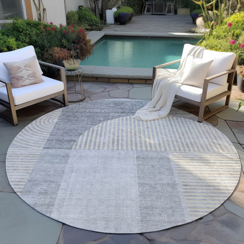 Tapis intérieur / extérieur Karsyn, Rond 8 pi