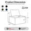 Fauteuil d'appoint modulaire Aldora, assise profonde, revêtement en flanelle, ressorts ensachés, aucun assemblage requis, emballage compressé pour salon, module combinable à volonté, noir-129178719