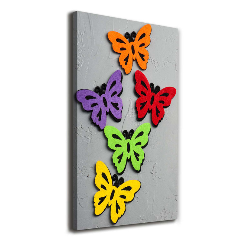 Colourful Butterflies - Wrapped Canvas Print