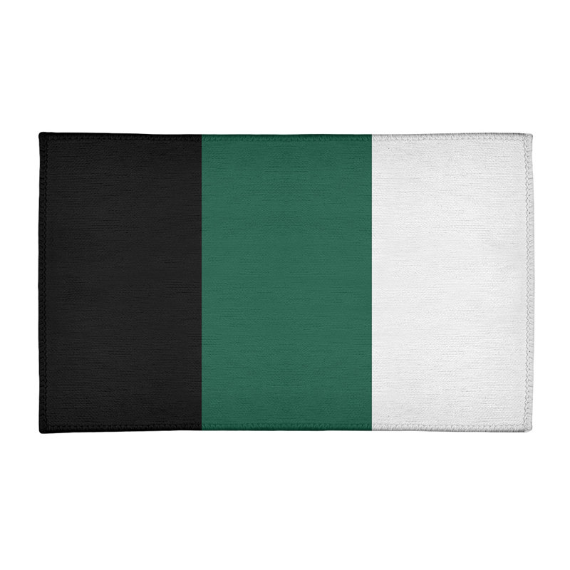 Tapis de football à rayures en poly/vert new york fly, Rectangle 5 pi x 7 pi