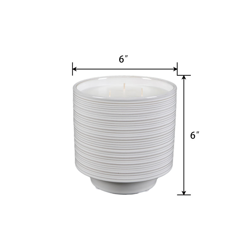 Bougie en céramique 6 po - Fleur de gardénia, 35,5 oz