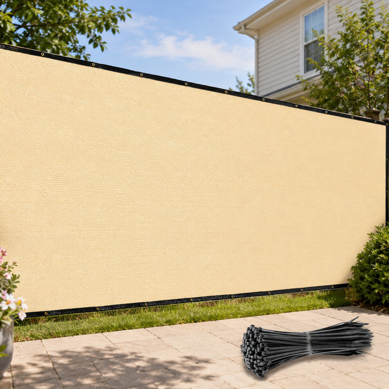 Housse de protection en tissu pour clôture d'intimité H 3 pi ColourTree, Blanc, H 3 pi x l 59 pi