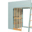 Lit mezzanine en bois avec tablettes de rangement et tiroir accessible à deux côtés, cadre de lit mezzanine à deux tons pour enfants-133661446-133661449