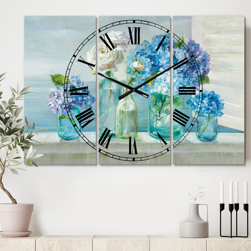 Coastl Flowers Bouquets - Horloge murale bord de mer