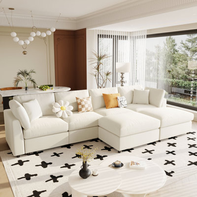 Spacious Modular Sectionals, Chenille Modern U Shape Sofa For Home