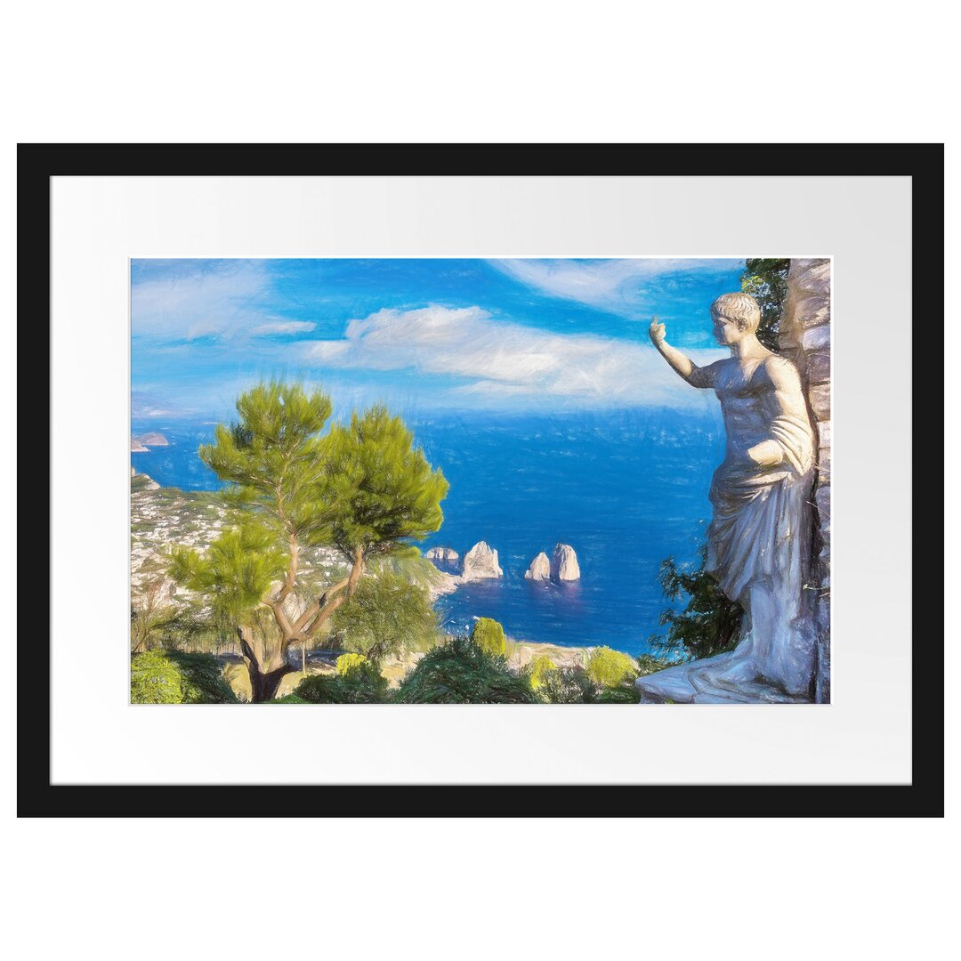 Gerahmtes Poster Insel Capri in Italien