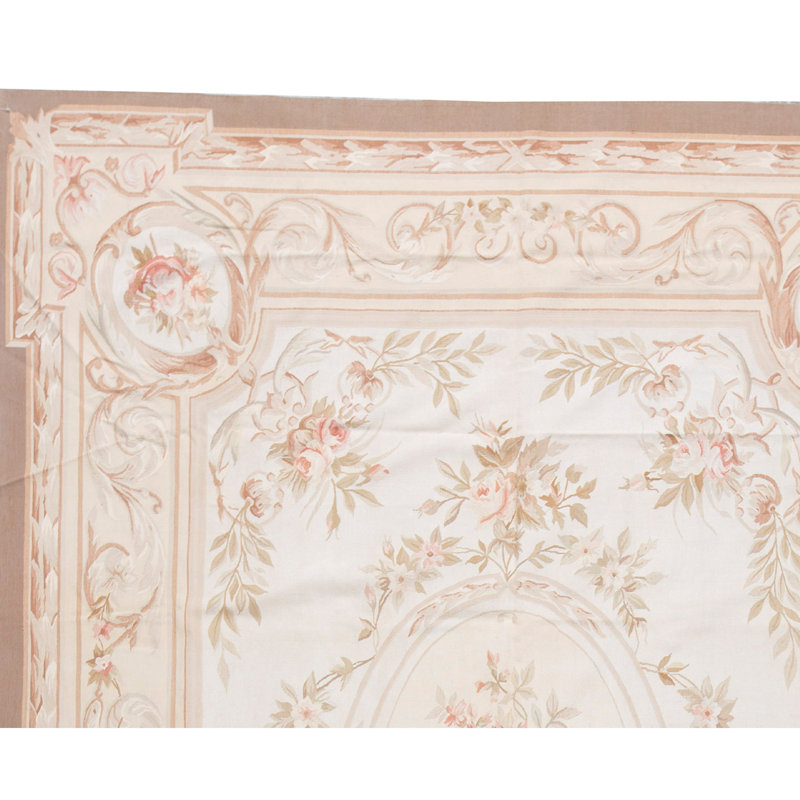 Hand-Knotted High-Quality Ivory and Beige Area Rug