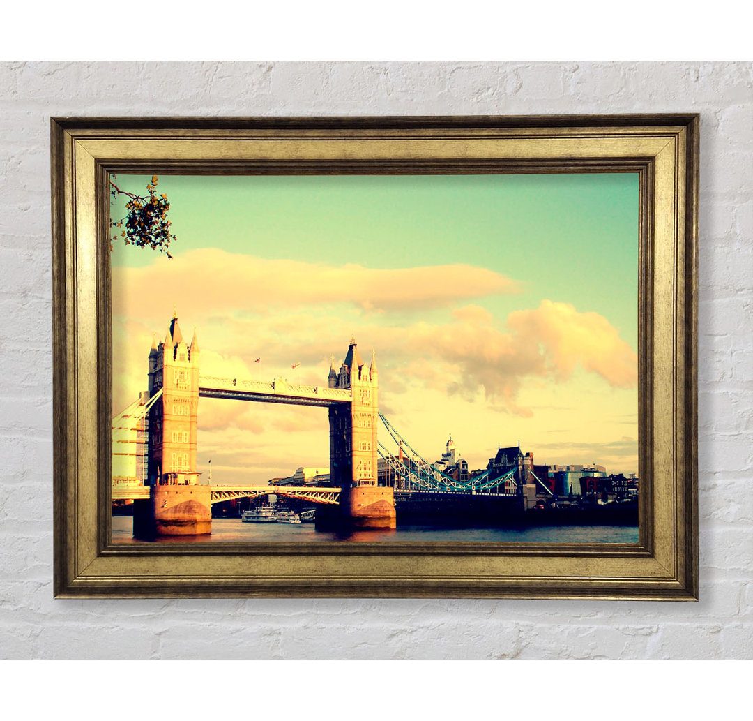 London Tower Bridge Retro - Einzelner Bilderrahmen Kunstdrucke