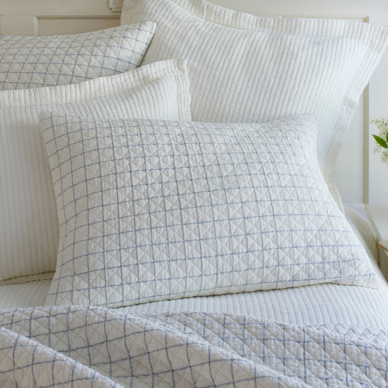 Schoolhouse Black Cotton Sham, Indigo, Standard
