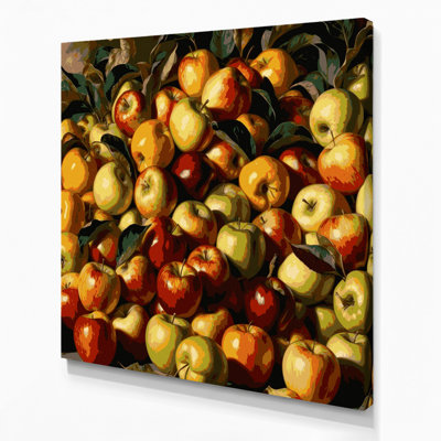 Farm Apple Clusters Brown Canvas Wall Art