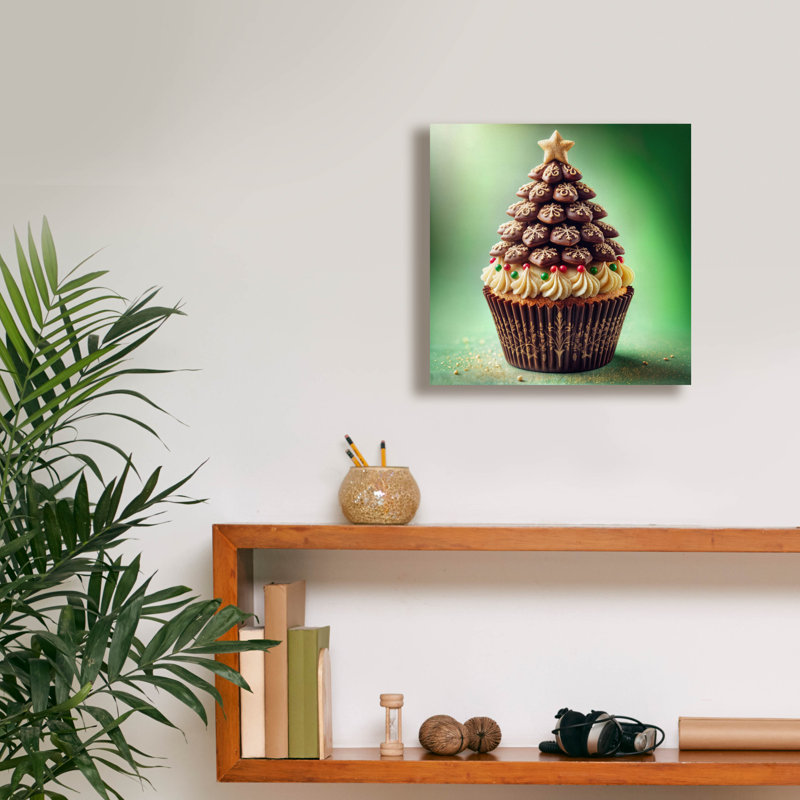 "Epic Graffiti" Christmas Tree Cupcake "par Rey Klimt, art mural, H 12 po x l 12 po