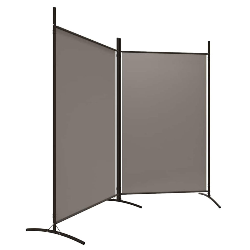 Cloison décorative pliante en tissu 2 panneaux 68,9 x 70,9 po Anthracite, Anthracite