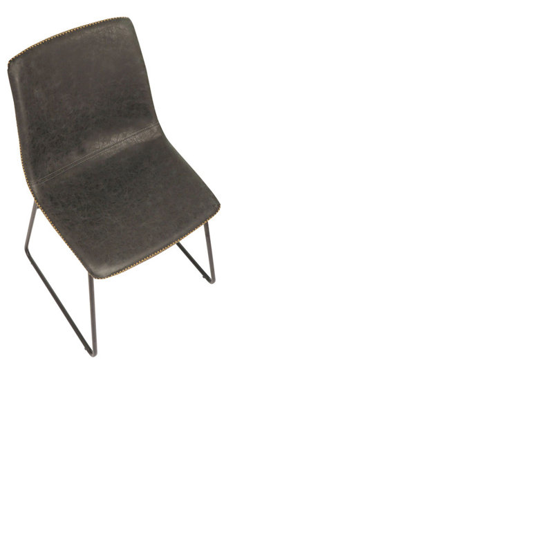 Faaliliu 46 cm H Upholstered Faux Leather Full Back Dining Chair, Black