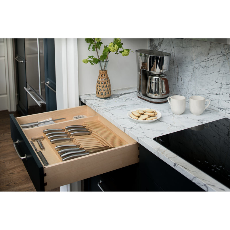 Rev-A-Shelf Dual Row Trimmable Knife Block Drawer Organizer Insert