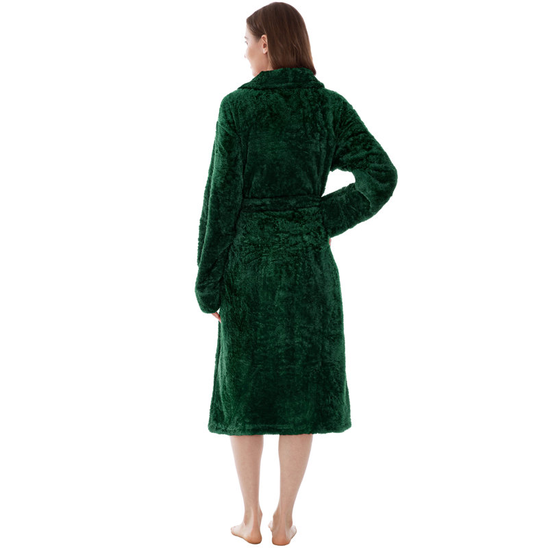 Peignoir en polaire pour femmes avec poches Lamartine, TG, Vert émeraude