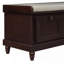 Banc de rangement cannelé classique avec coussin et 3 tiroirs pour les couloirs d'entrée du salon-2022862913