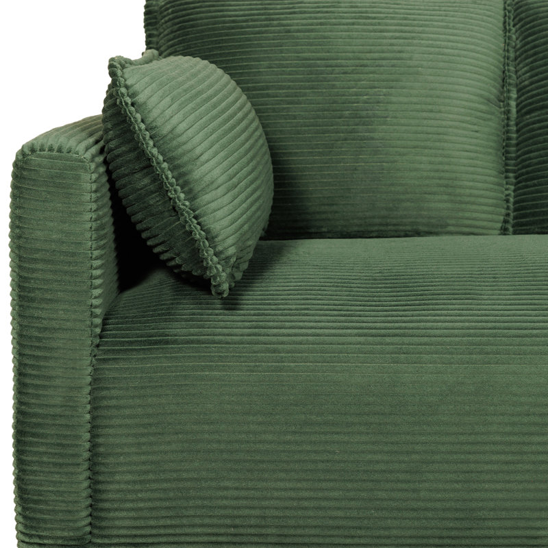 Causeuse moderne en velours côtelé 48 ", Vert