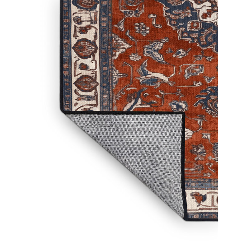 Machine Washable Persian Brown Area Rug, Square 3'
