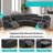 3-Piece Upholstered Living Room Reclining Sectional Sofa Set-755716261
