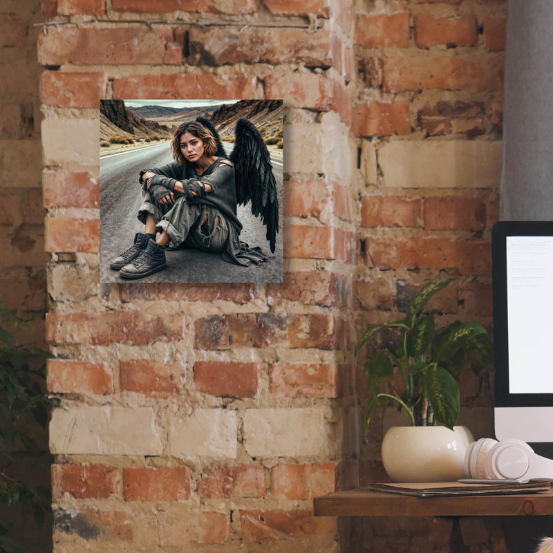  «Road Angel» par Rey Klimt, art mural sur toile, 12 po x 12 po, H 12 po x l 12 po