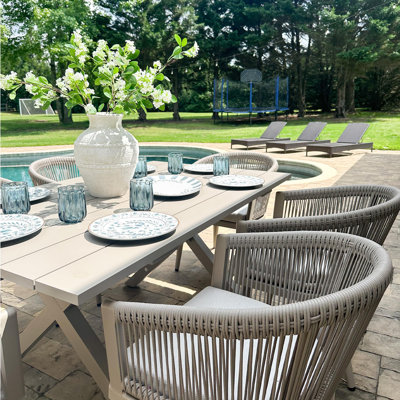 Patio Dining Set For 10 All-Weather Wicker 11 Piece Aluminium Outdoor Table And Chairs Set Included Cushions For Backyard Indoor Decor Kitchen Modern Outdoor Furniture Set