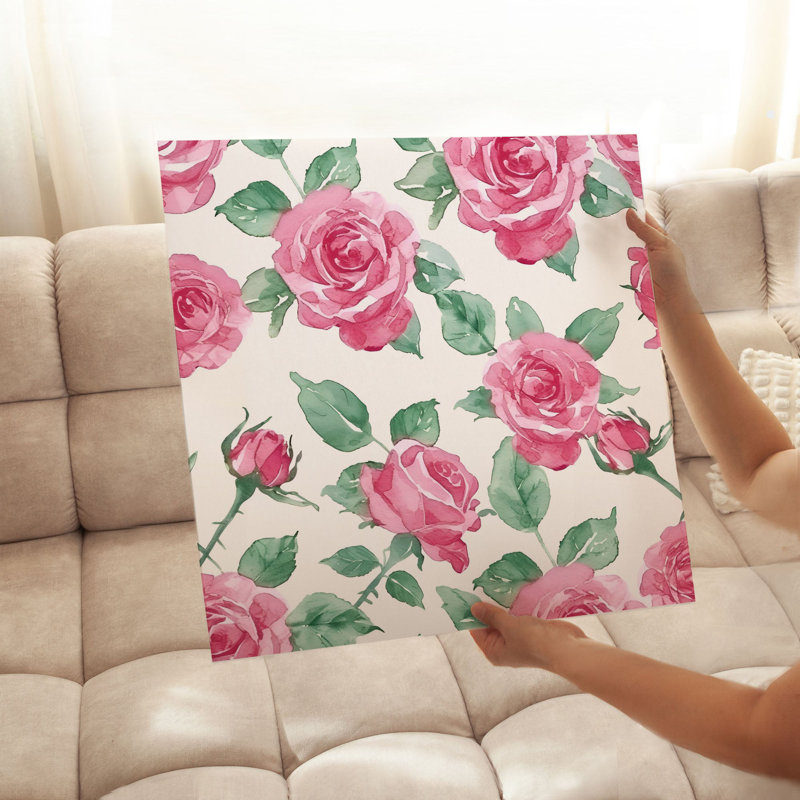 «Floral Red Roses», reproduction d'art non encadrée, H 20 po x l 20 po