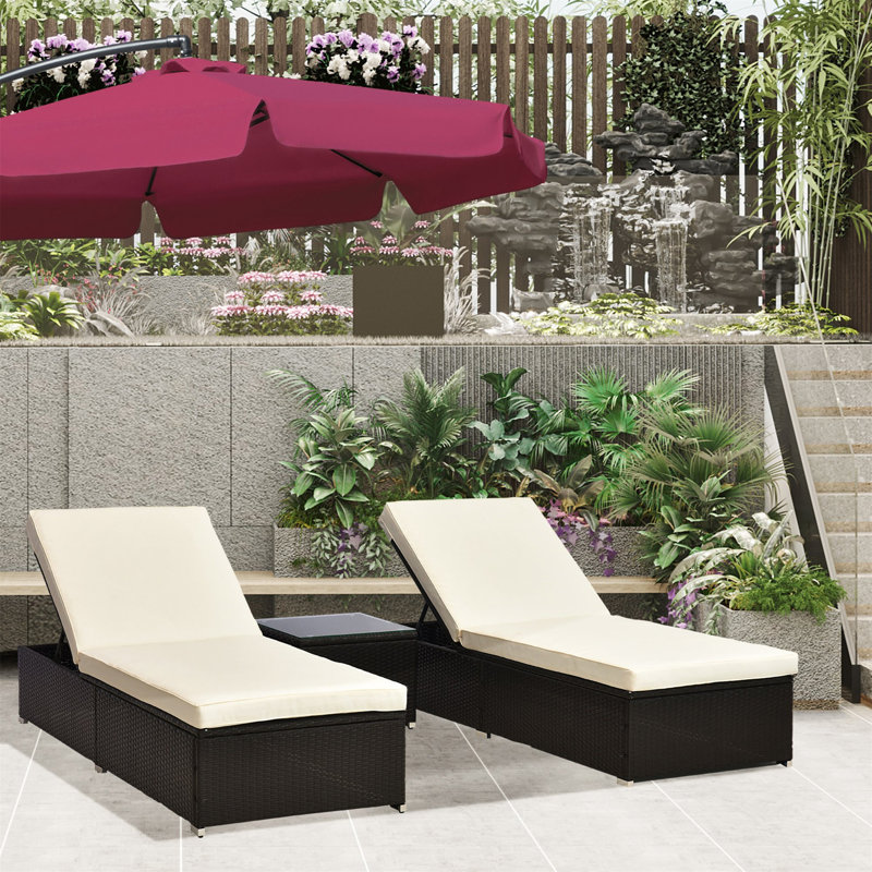 Aymelia 195cm Long Reclining Single Chaise with Cushions